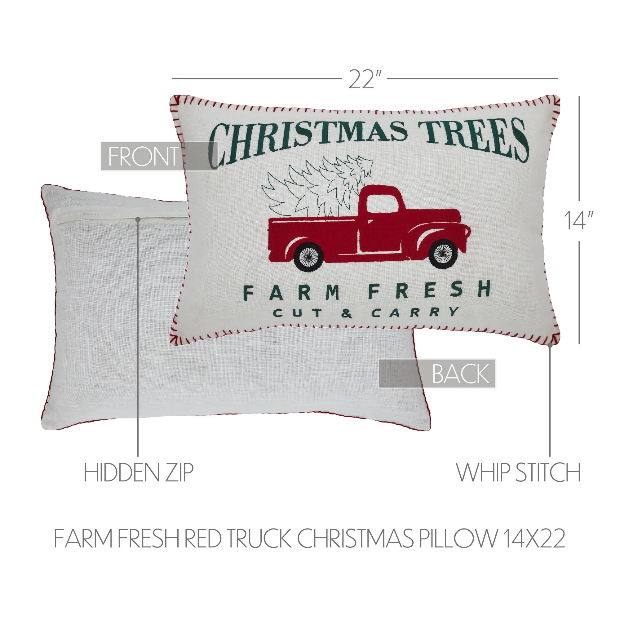 Farm Fresh Red Truck Christmas Accent Pillow - Image 5