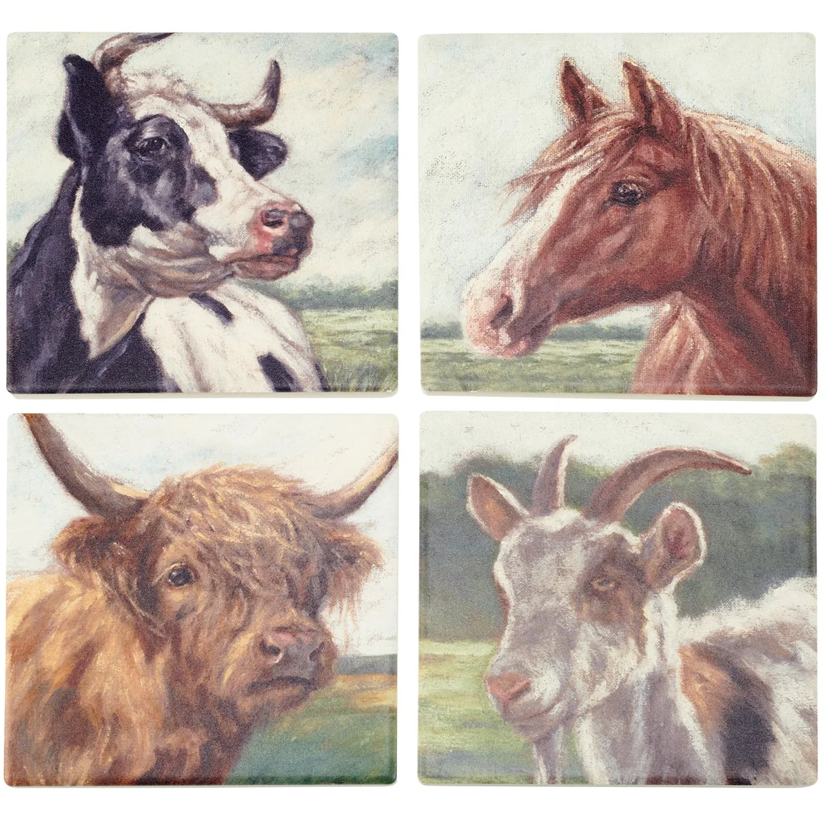 ๐๐ 20 DAYS OF FARM LIFE Farm Friends Stone Coaster Set in Holder - Image 4