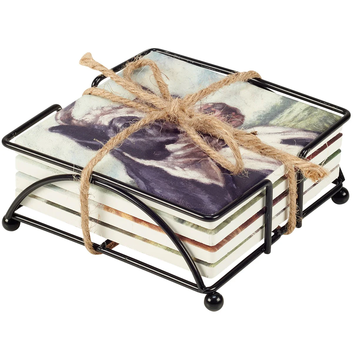 ๐๐ 20 DAYS OF FARM LIFE Farm Friends Stone Coaster Set in Holder - Image 5