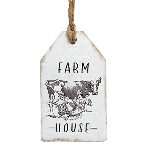 Farm House Milking Cow Wood Tag - Image 3