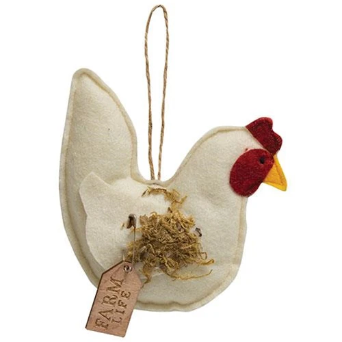 Farm Life Chicken Felt Ornament