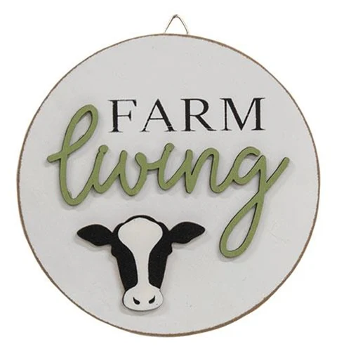 Farm Living Round Easel Sign - Image 2