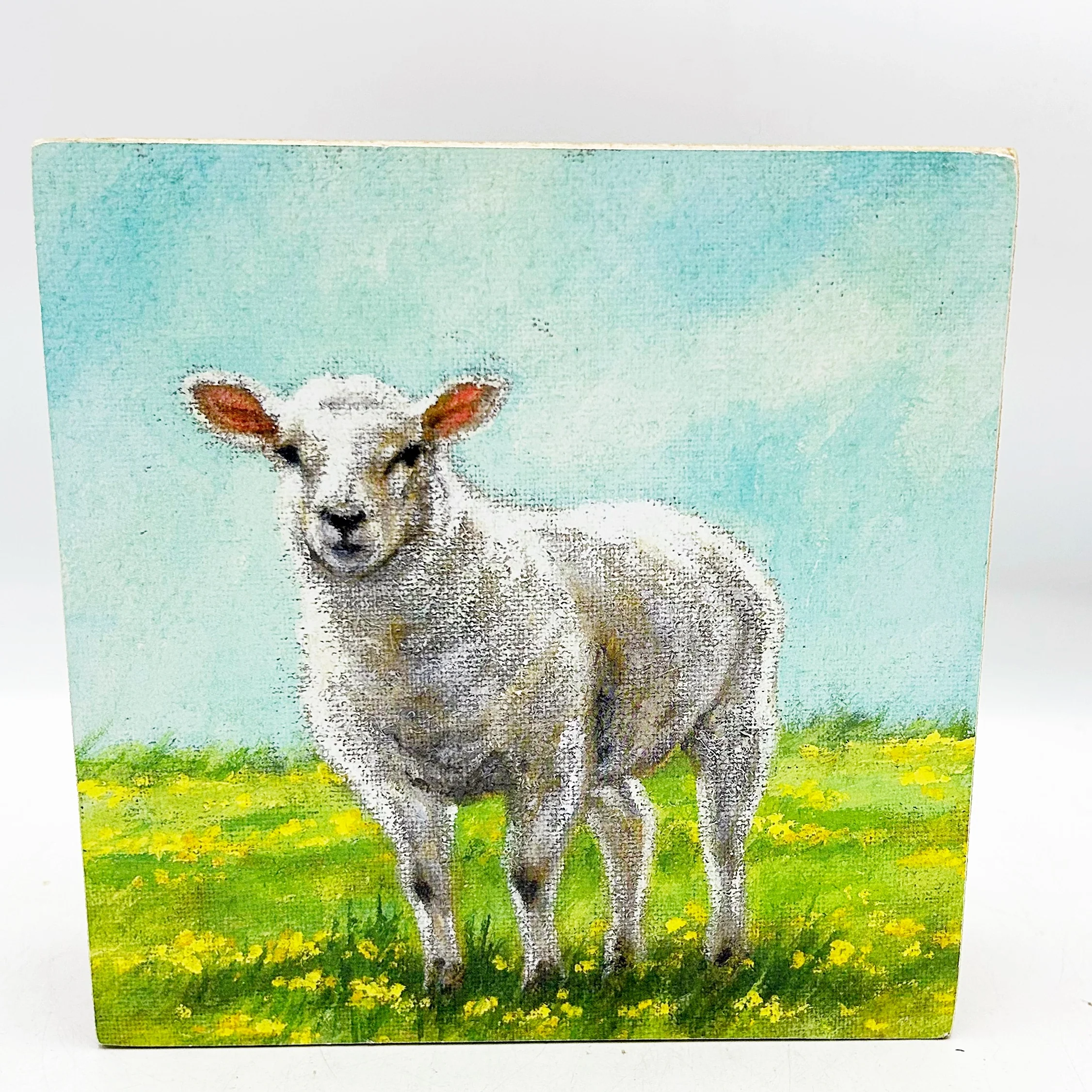 ๐ Farm Sheep 6" Wooden Box Sign