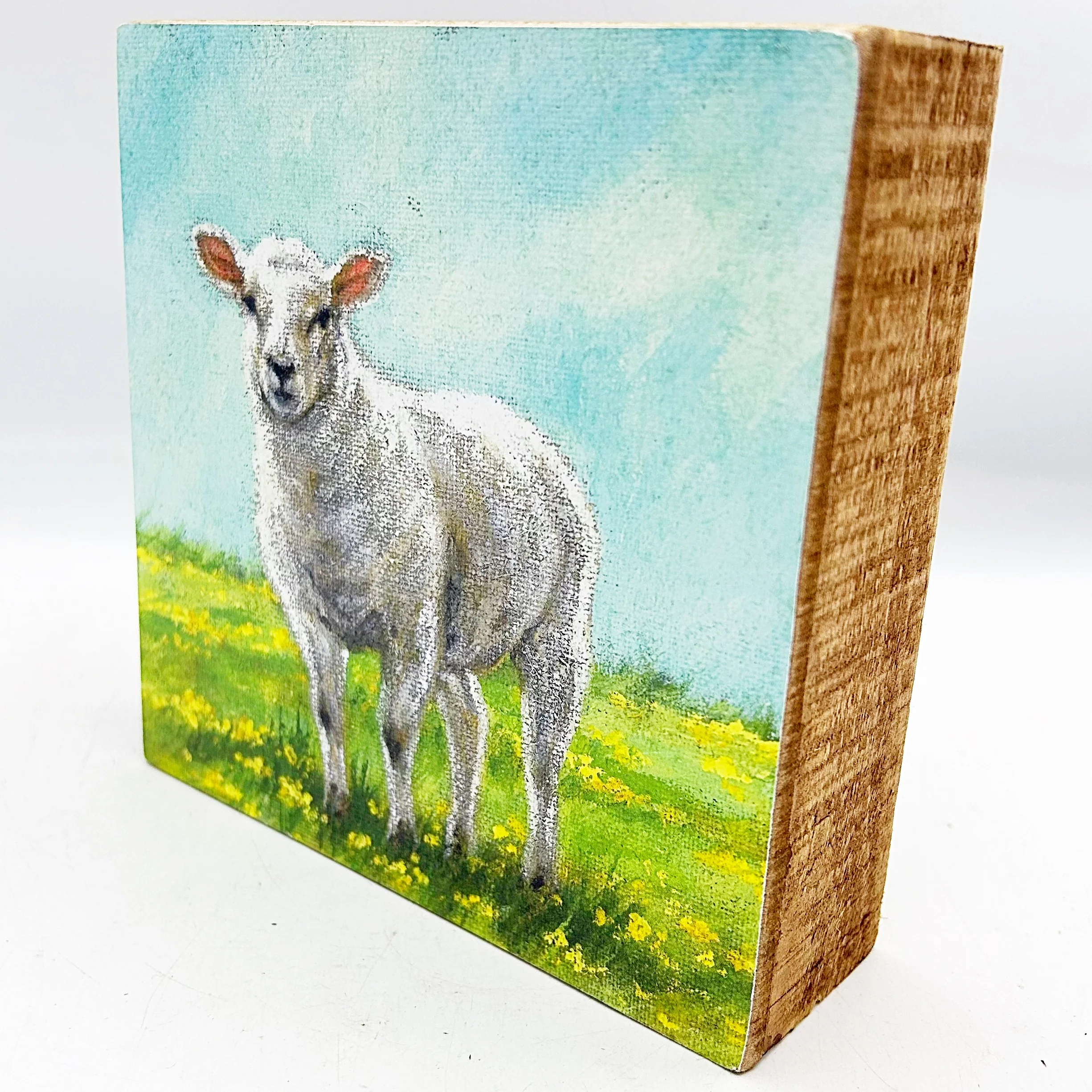 ๐ Farm Sheep 6" Wooden Box Sign - Image 2