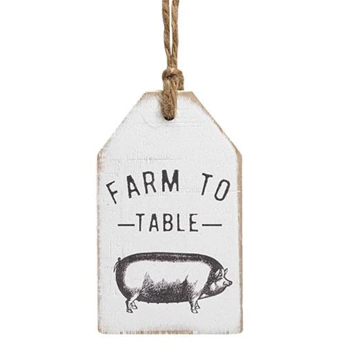 Farm To Table Pig Wood Tag - Image 2
