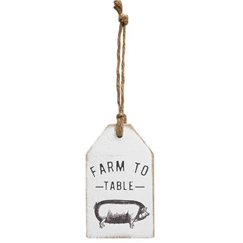 Farm To Table Pig Wood Tag - Image 3