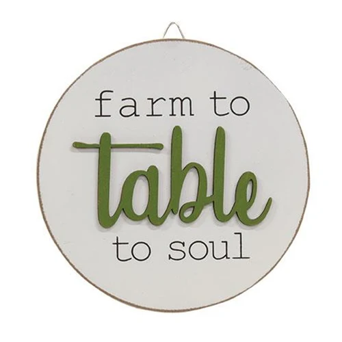 Farm to Table to Soul Small Round Easel Sign - Image 2