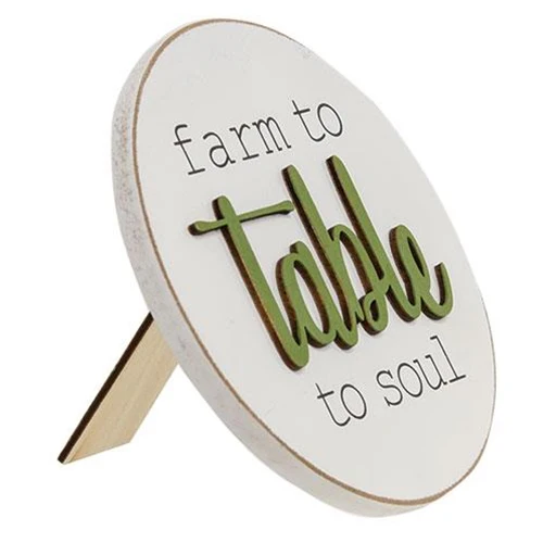 Farm to Table to Soul Small Round Easel Sign - Image 3