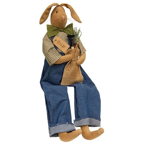 Farmer Oscar the Bunny Doll in Overalls