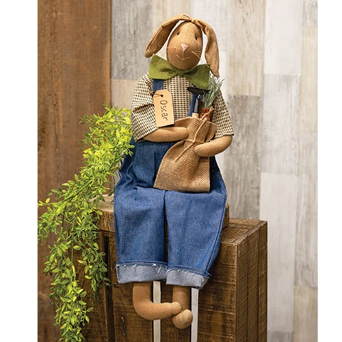 Farmer Oscar the Bunny Doll in Overalls - Image 2