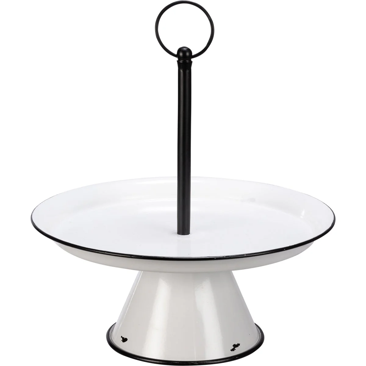 Farmhouse Distressed Single Tier Pedestal Tray