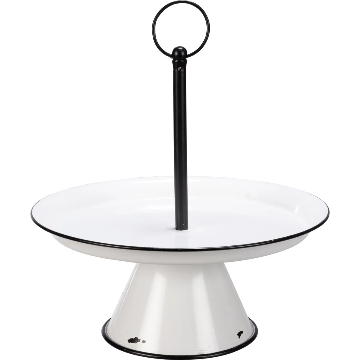 Farmhouse Distressed Single Tier Pedestal Tray - Image 2