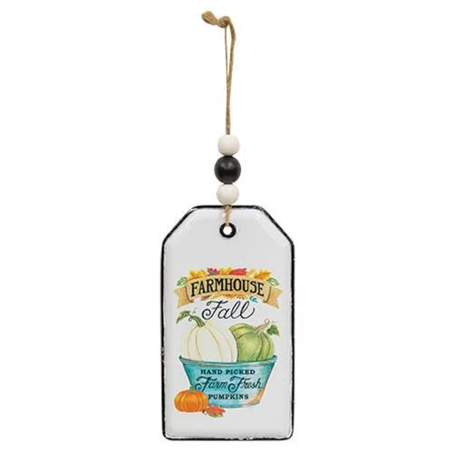 Farmhouse Fall Pumpkins Enamel Beaded Tag - Image 2