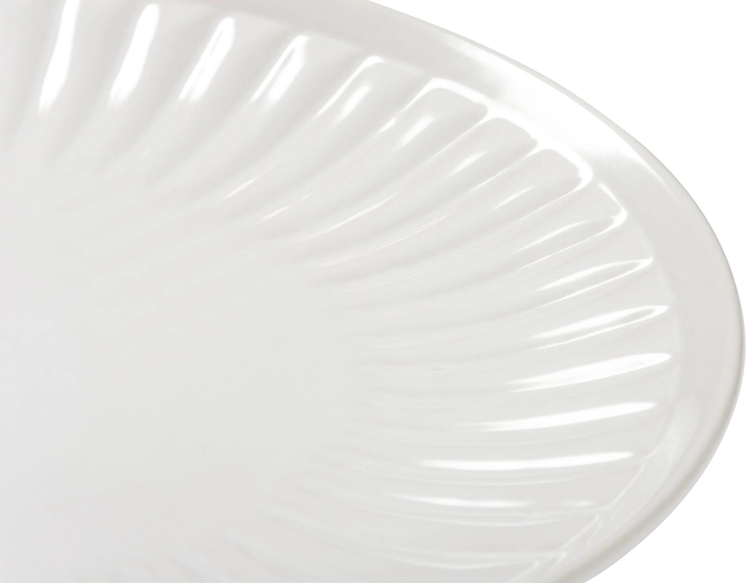 Surprise Me Sale 🤭 Farmhouse Fluted 11.25" White Dinner Plate - Image 3