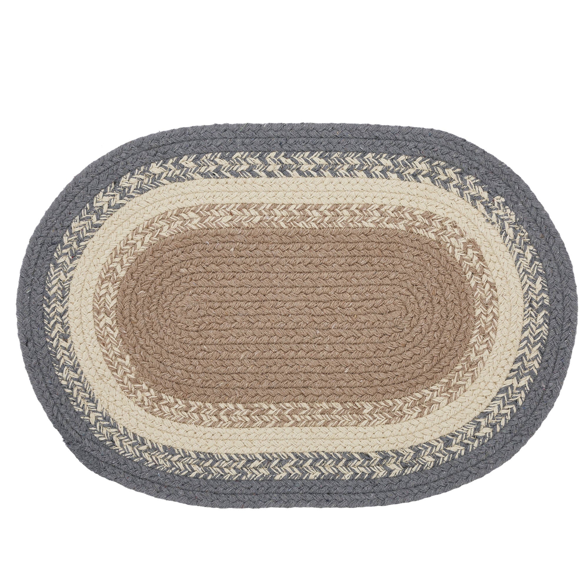Farmhouse Grey and Tan Oval Placemat - Image 3