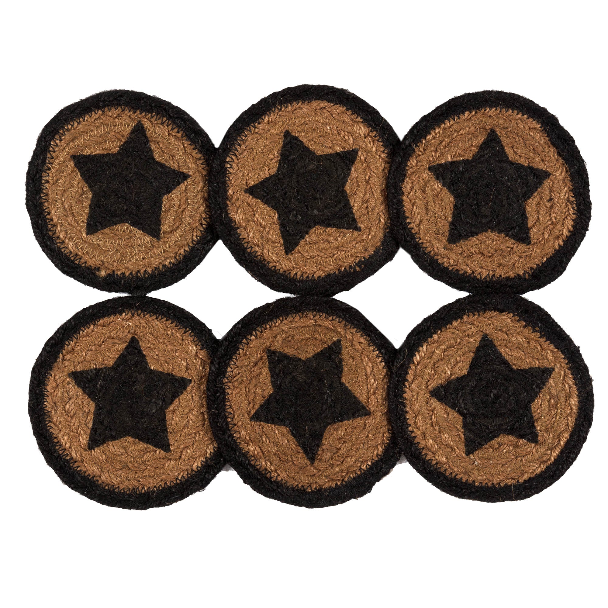 Farmhouse Jute Coaster Stencil Star Set of 6 - Image 6