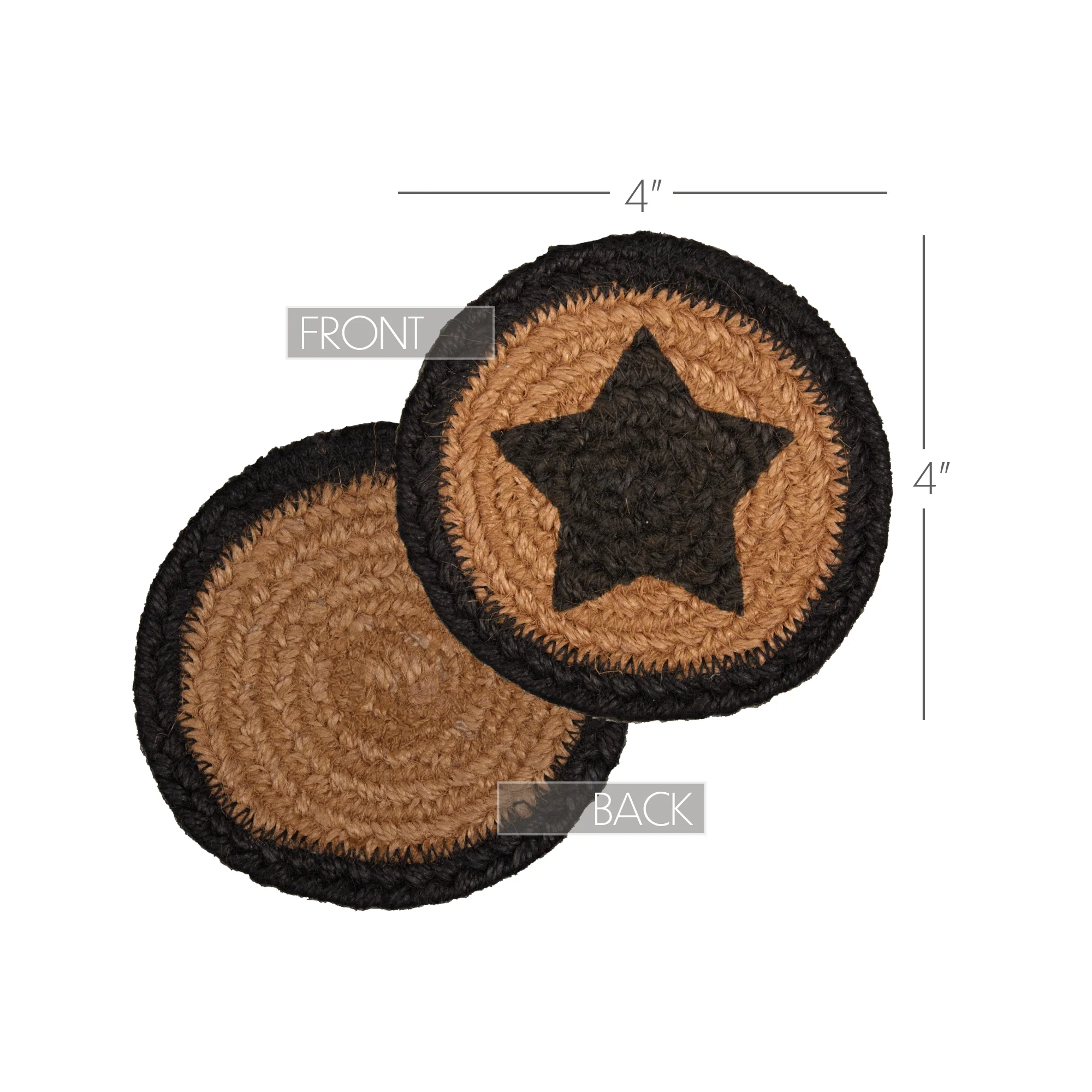 Farmhouse Jute Coaster Stencil Star Set of 6 - Image 7