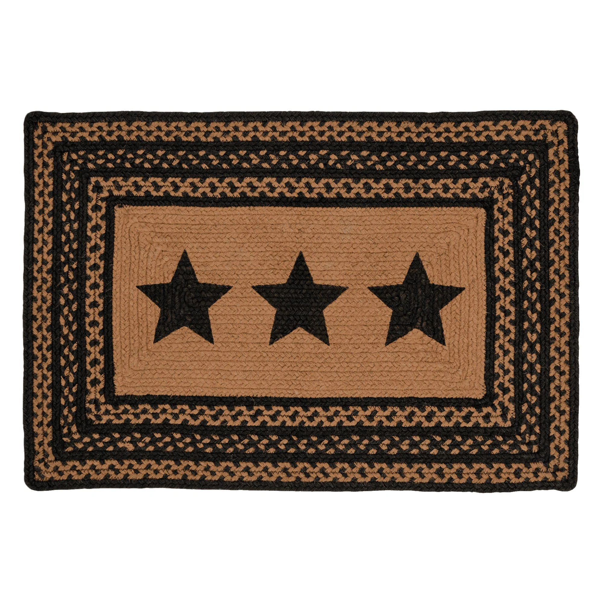 Farmhouse Jute Stencil Stars Rectangular Rug 20" x 30" - Image 2