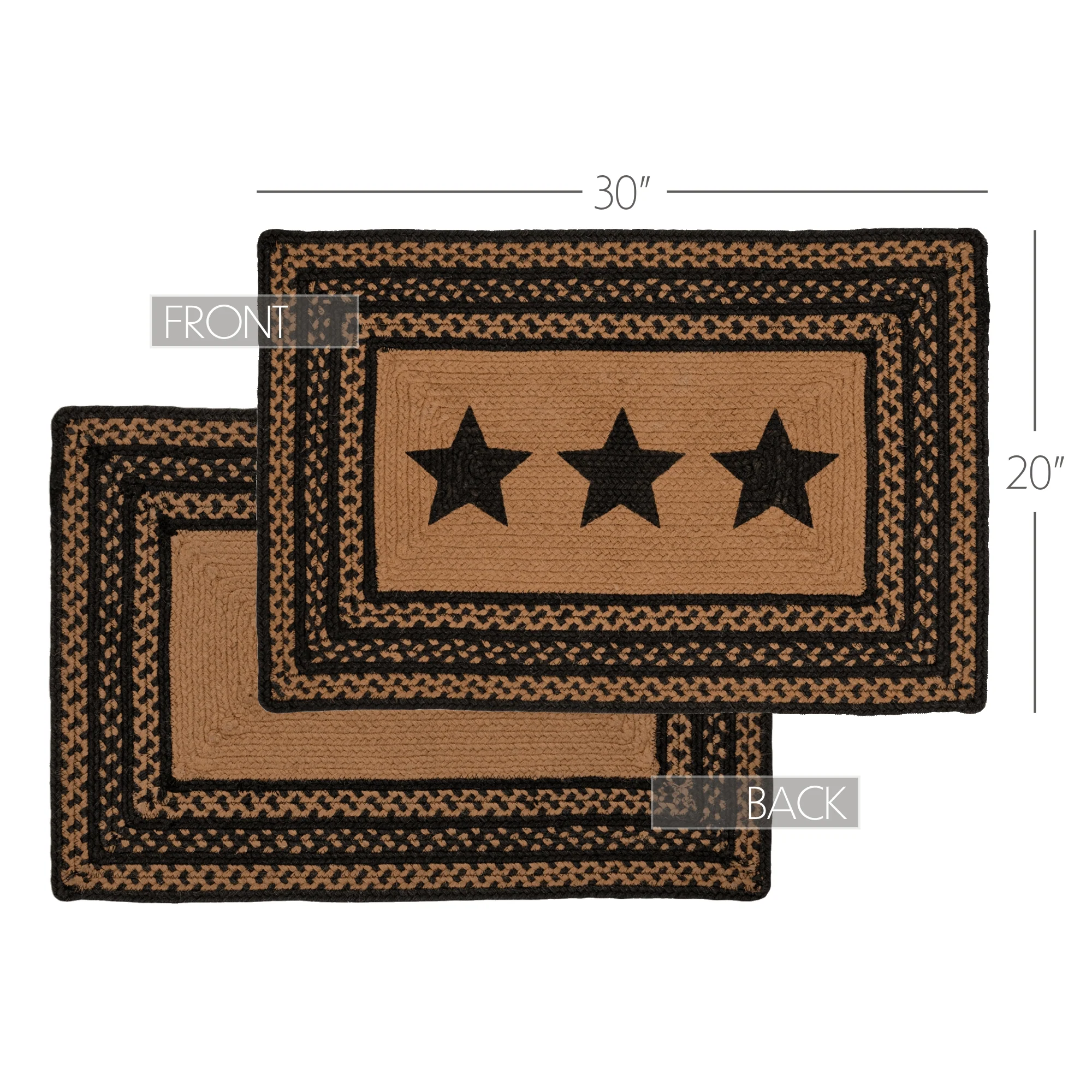 Farmhouse Jute Stencil Stars Rectangular Rug 20" x 30" - Image 5