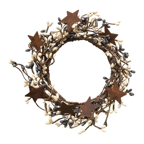 Farmhouse Mix Pip Berry with Stars 8" Ring - Image 2