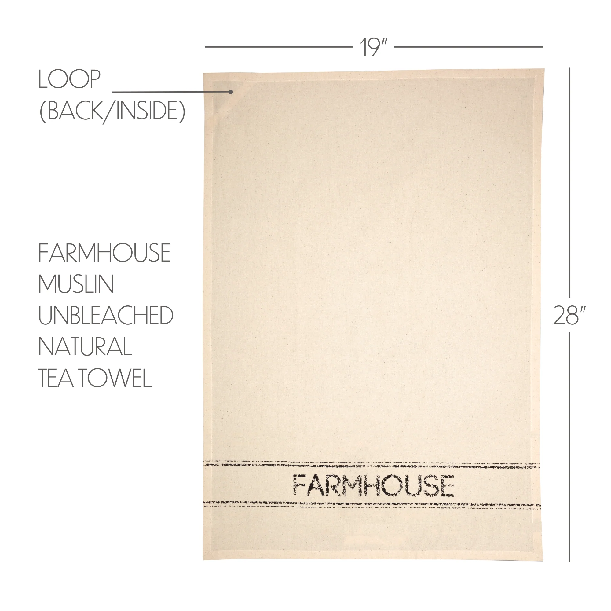 Farmhouse Muslin Unbleached Natural Tea Towel - Image 4