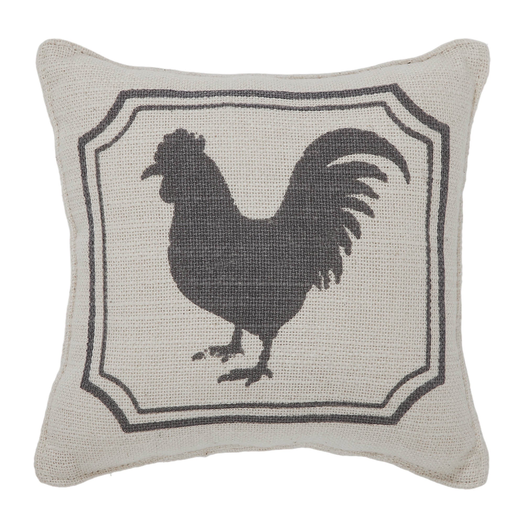 Farmhouse Rooster Silhouette 6" Mini Accent Pillow - Image 2
