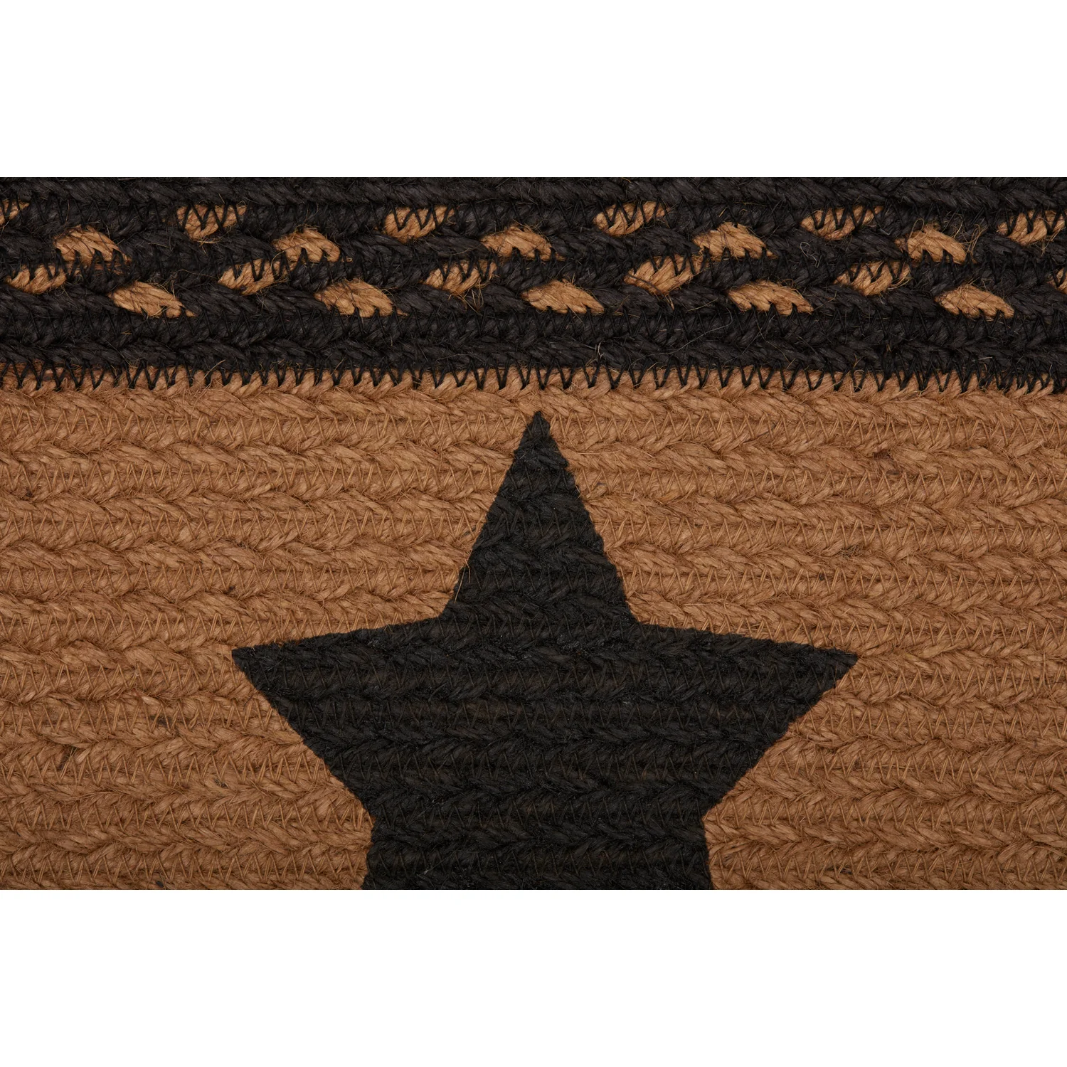 Farmhouse Stencil Stars Jute Oval Stair Tread 8.5" x 27" - Image 4