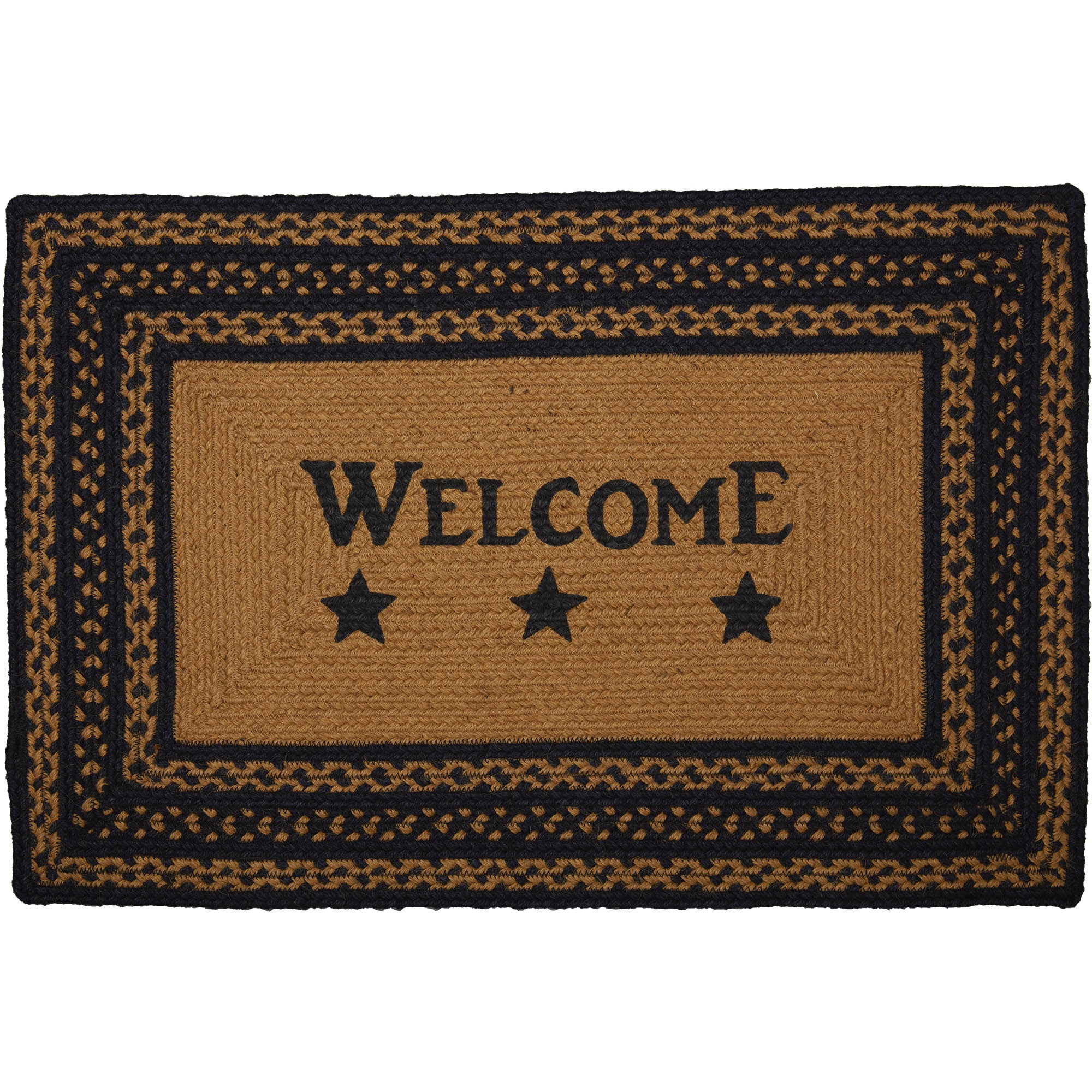 Farmhouse Stencil Stars Welcome Jute Rectangular Rug 20" x 30" - Image 2