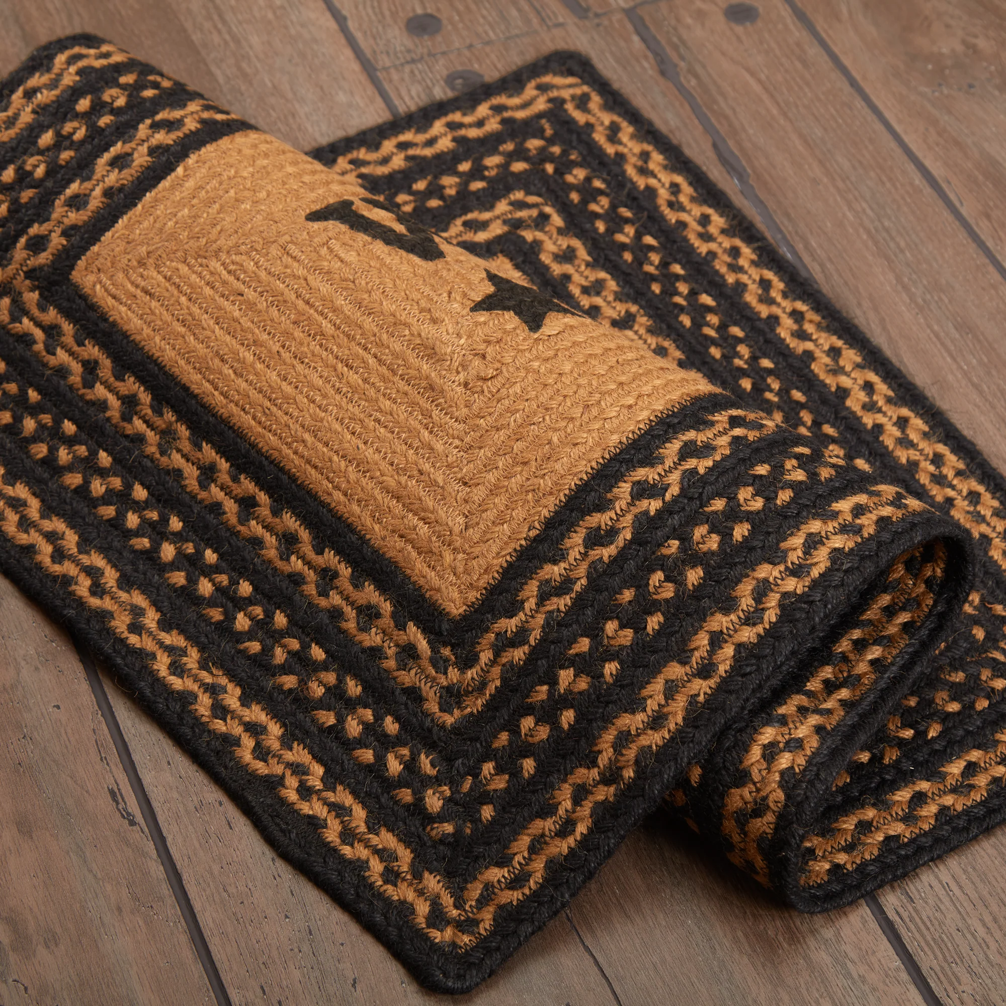 Farmhouse Stencil Stars Welcome Jute Rectangular Rug 20" x 30" - Image 8
