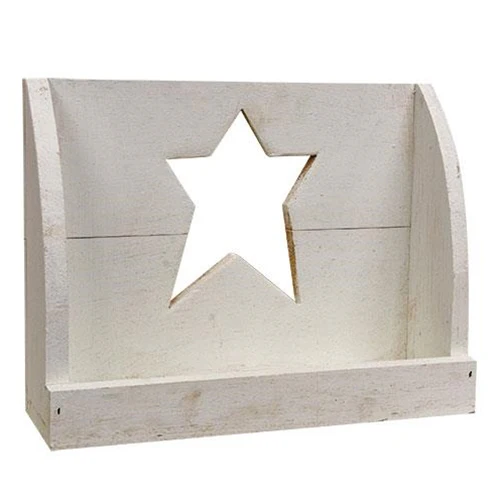 π Farmhouse White Hanging Star Cutout Shelf