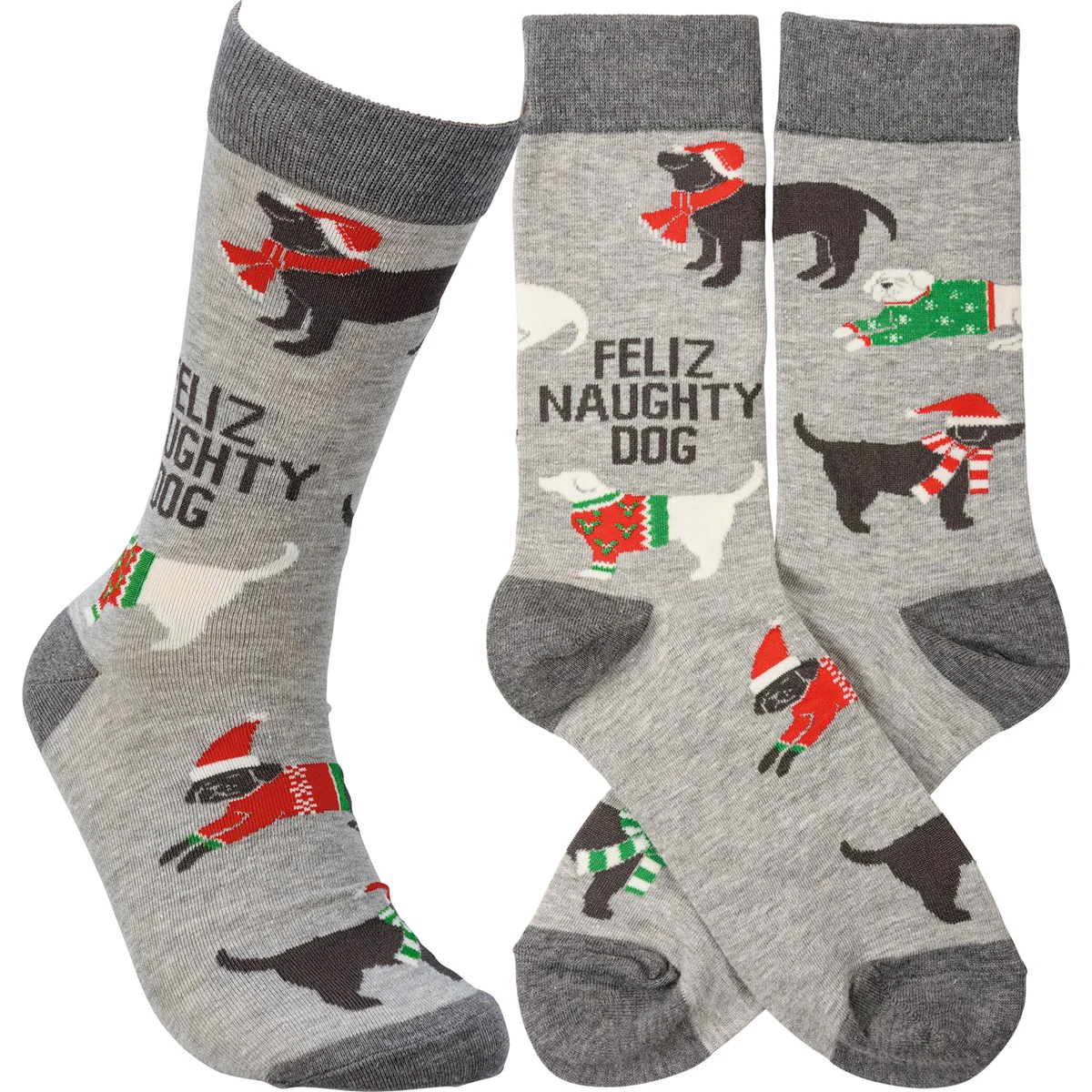 Feliz Naughty Dog Sweaters and Hats Unisex Fun Socks