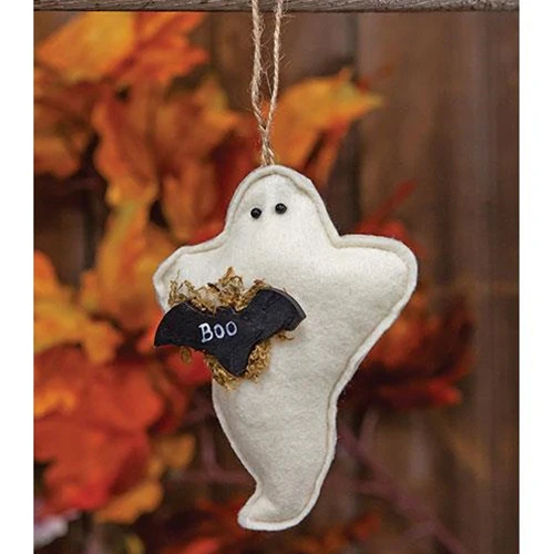 💙 Felt Boo Ghost with Bat Ornament - Image 2