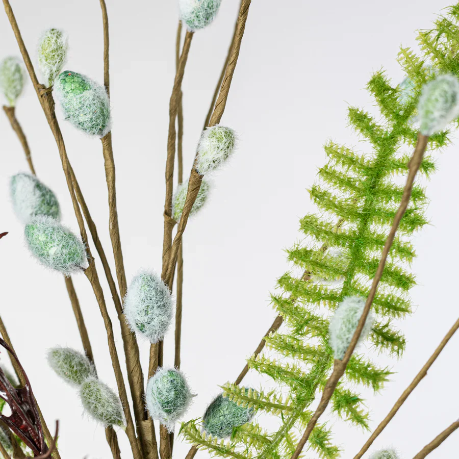 Fern and Pussywillows Birds Nest 20" Spray - Image 3