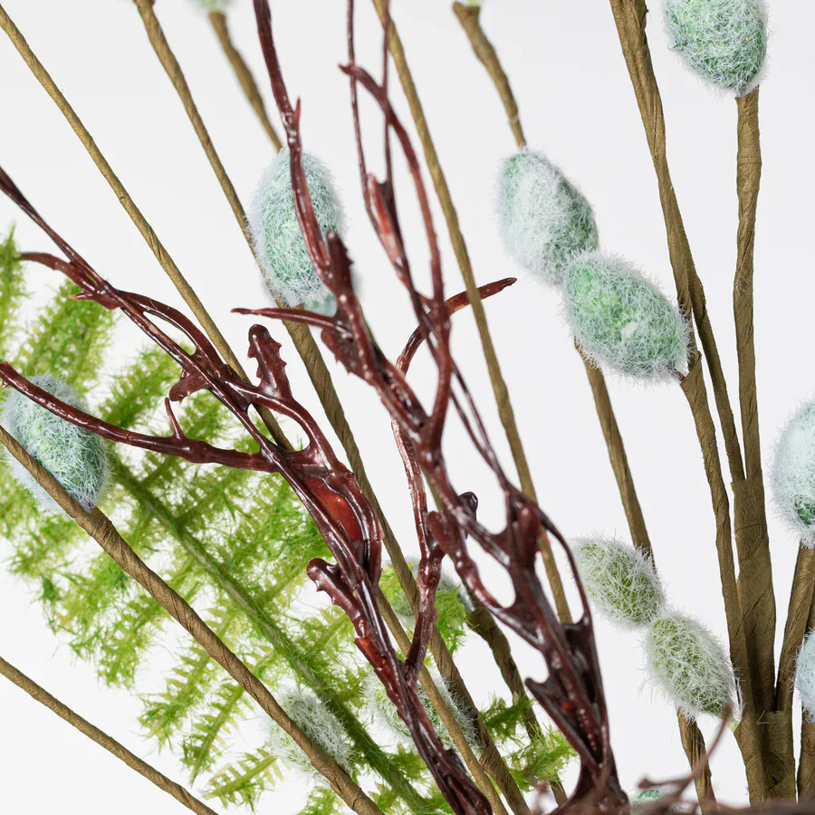 Fern and Pussywillows Birds Nest 20" Spray - Image 4