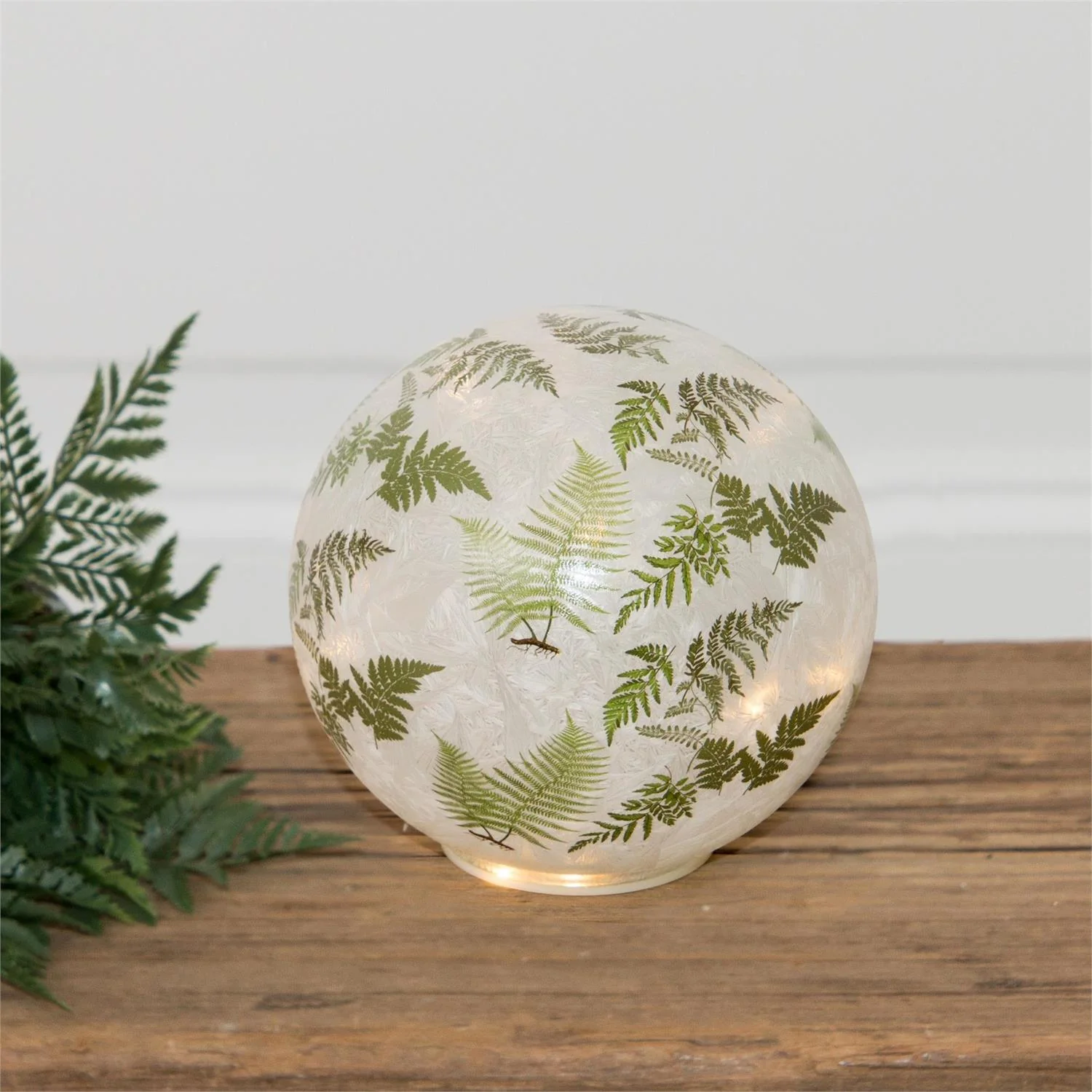 Ferns LED Frosted Glass Ball 6" Lighted