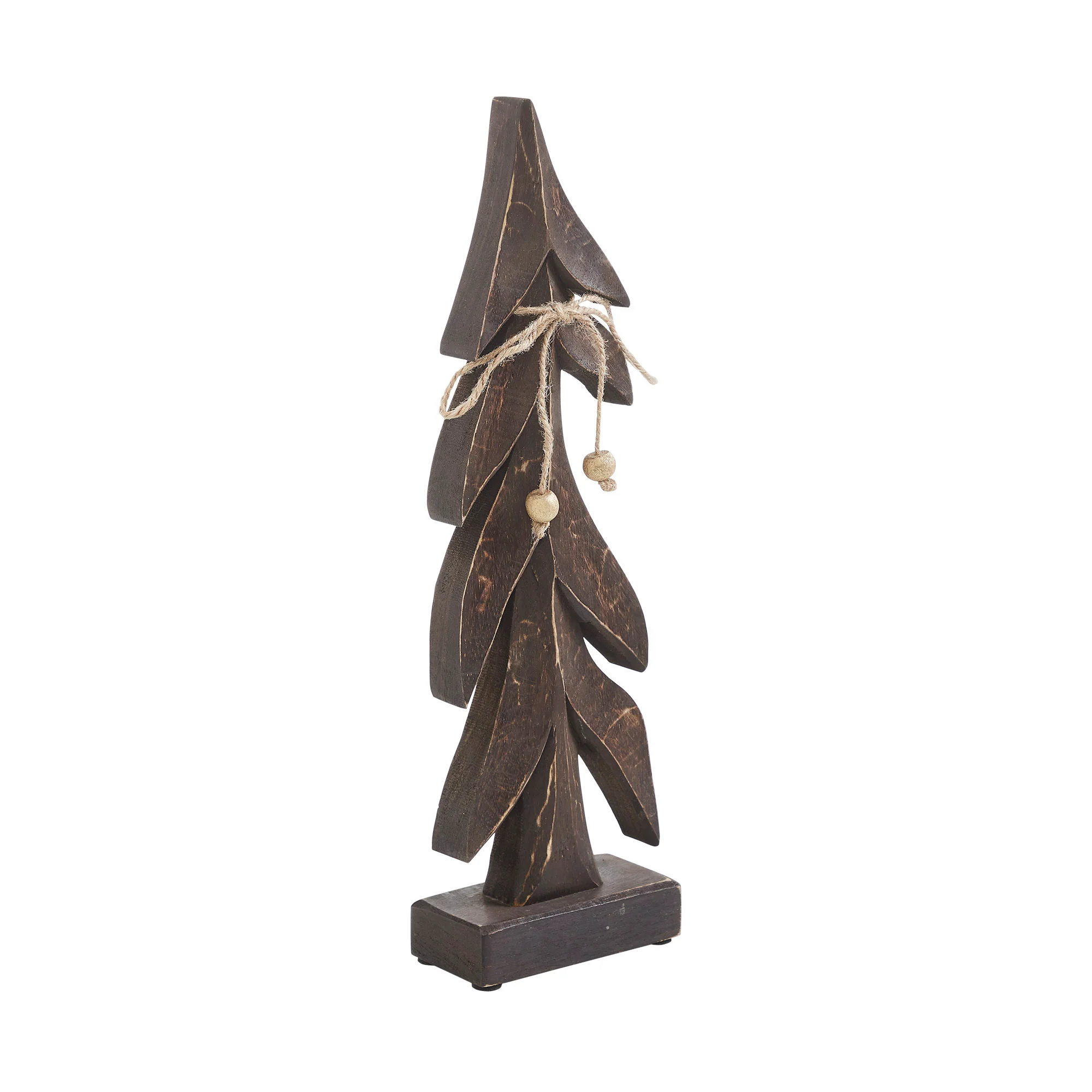 Festive Boughs Dark Wooden Tree 14" H - Image 2