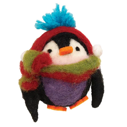 ๐ Festive Earmuff Penguin Felt Ornament