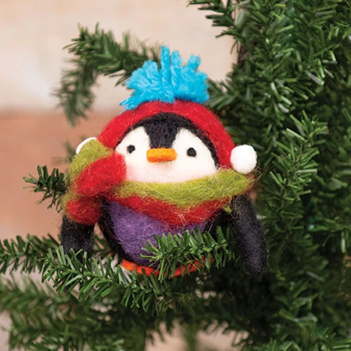 ๐ Festive Earmuff Penguin Felt Ornament - Image 2