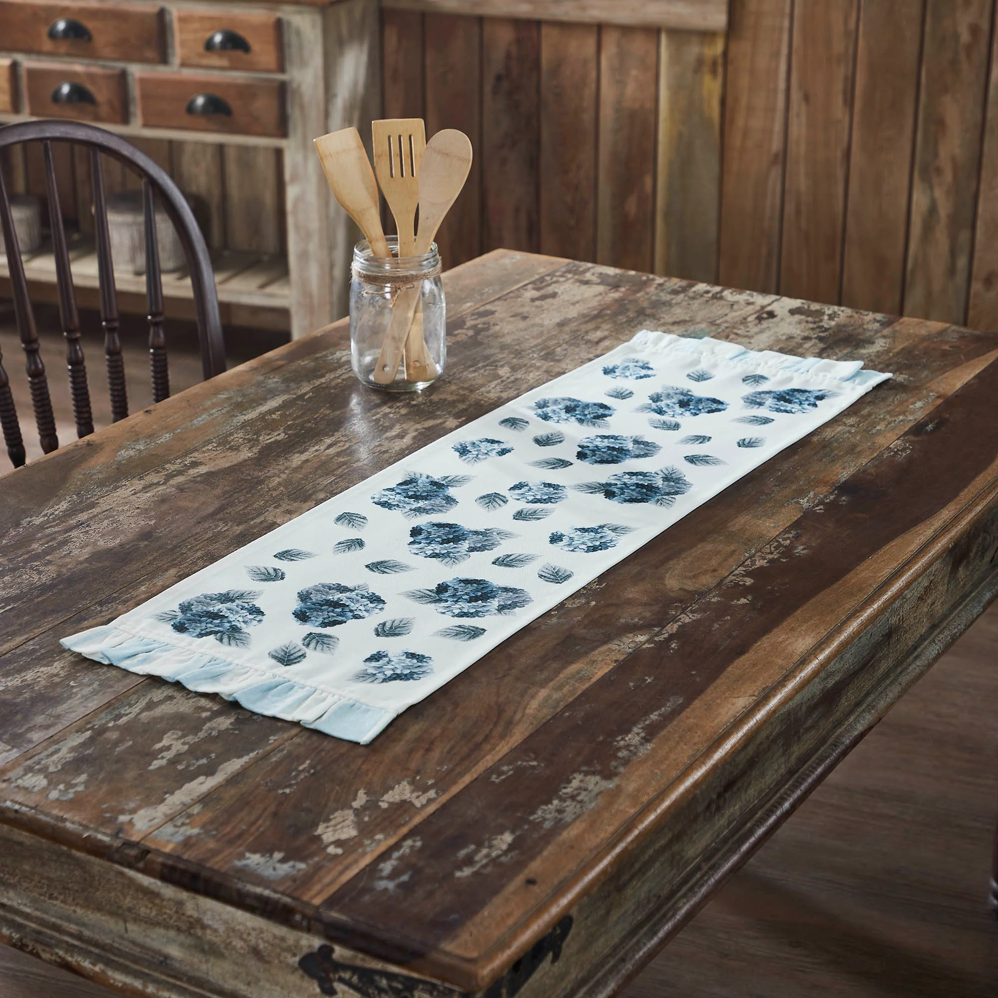 Finders Keepers Hydrangea Ruffled 36" Table Runner