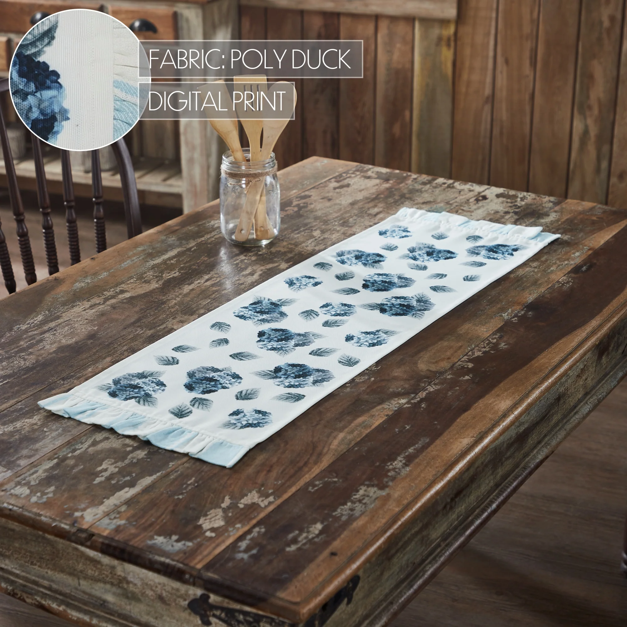 Finders Keepers Hydrangea Ruffled 36" Table Runner - Image 5