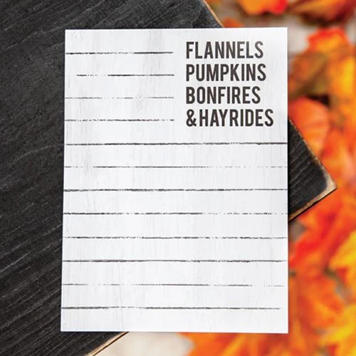 ๐ Flannels Pumpkins Bonfires & Hayrides Mini Magnetic Notepad