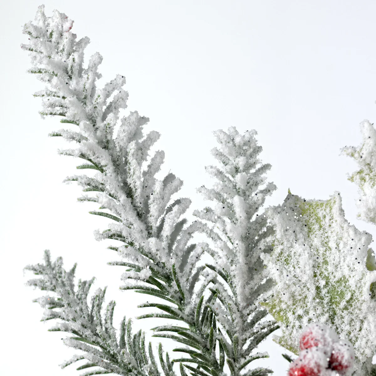 💙 Flocked Berries & Pine 13" Faux Evergreen Pick - Image 2