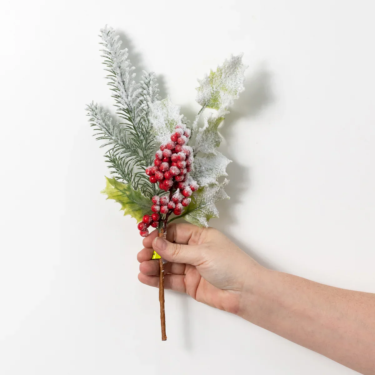 💙 Flocked Berries & Pine 13" Faux Evergreen Pick - Image 3