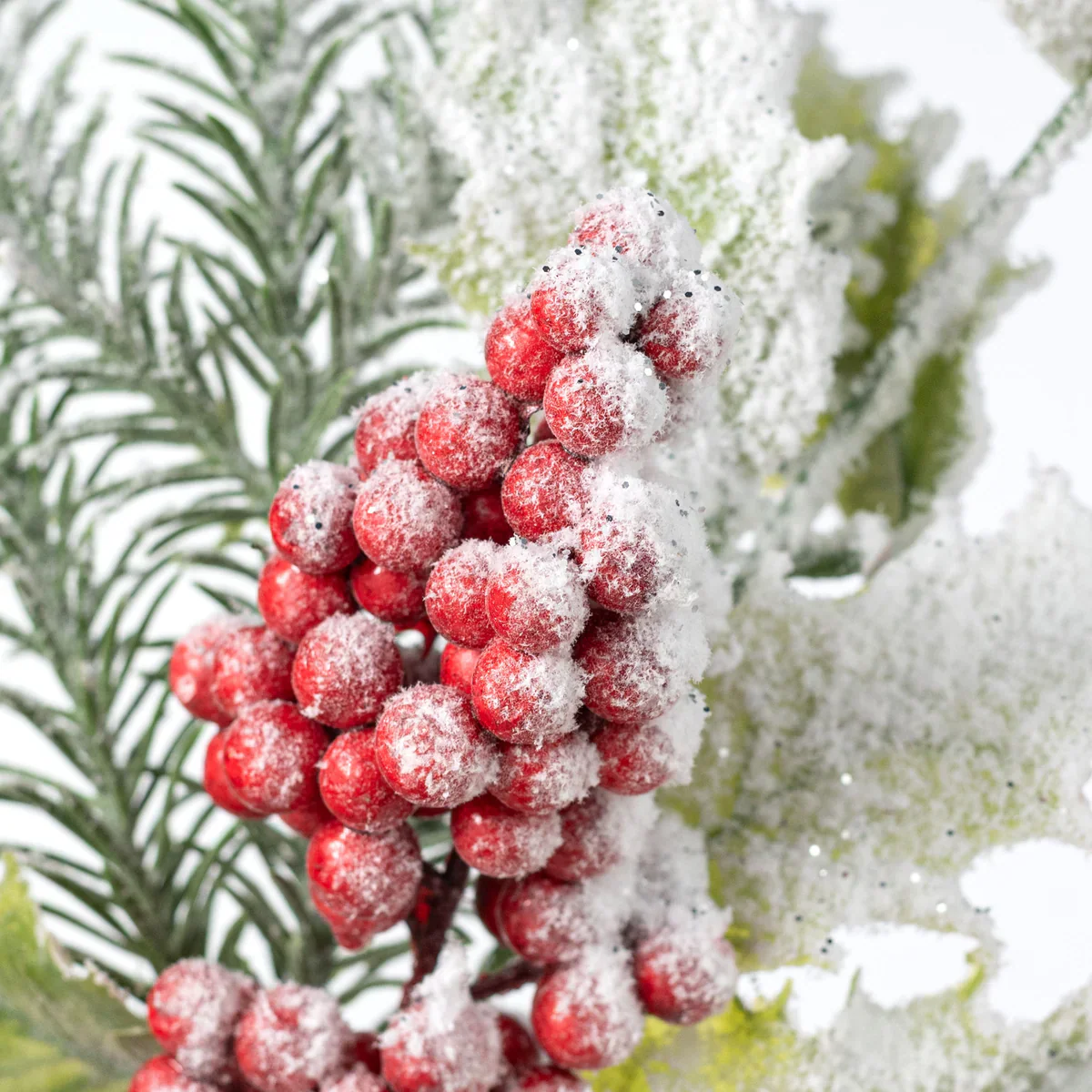 💙 Flocked Berries & Pine 13" Faux Evergreen Pick - Image 4