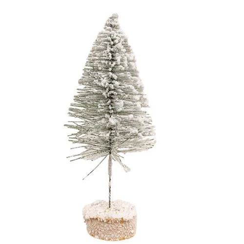 Flocked Bottle Brush 12" Tree