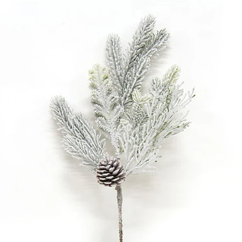 Flocked Woodland Pine 20.5" Faux Evergreen Spray