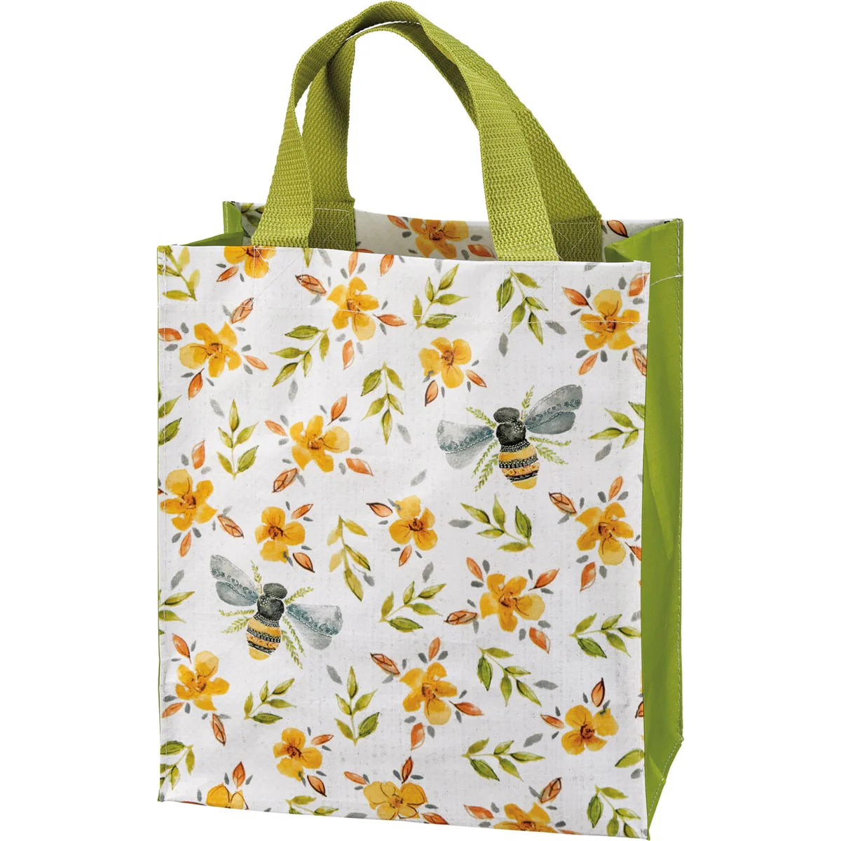 💙 Floral Bees Daily Reusable Market Tote Bag