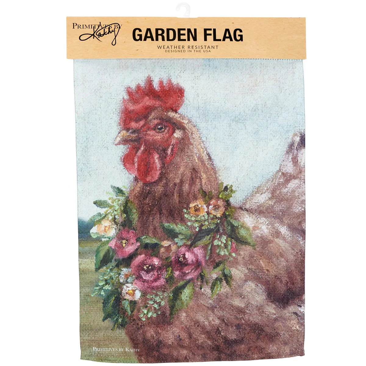 Floral Chicken Garden Flag - Image 4