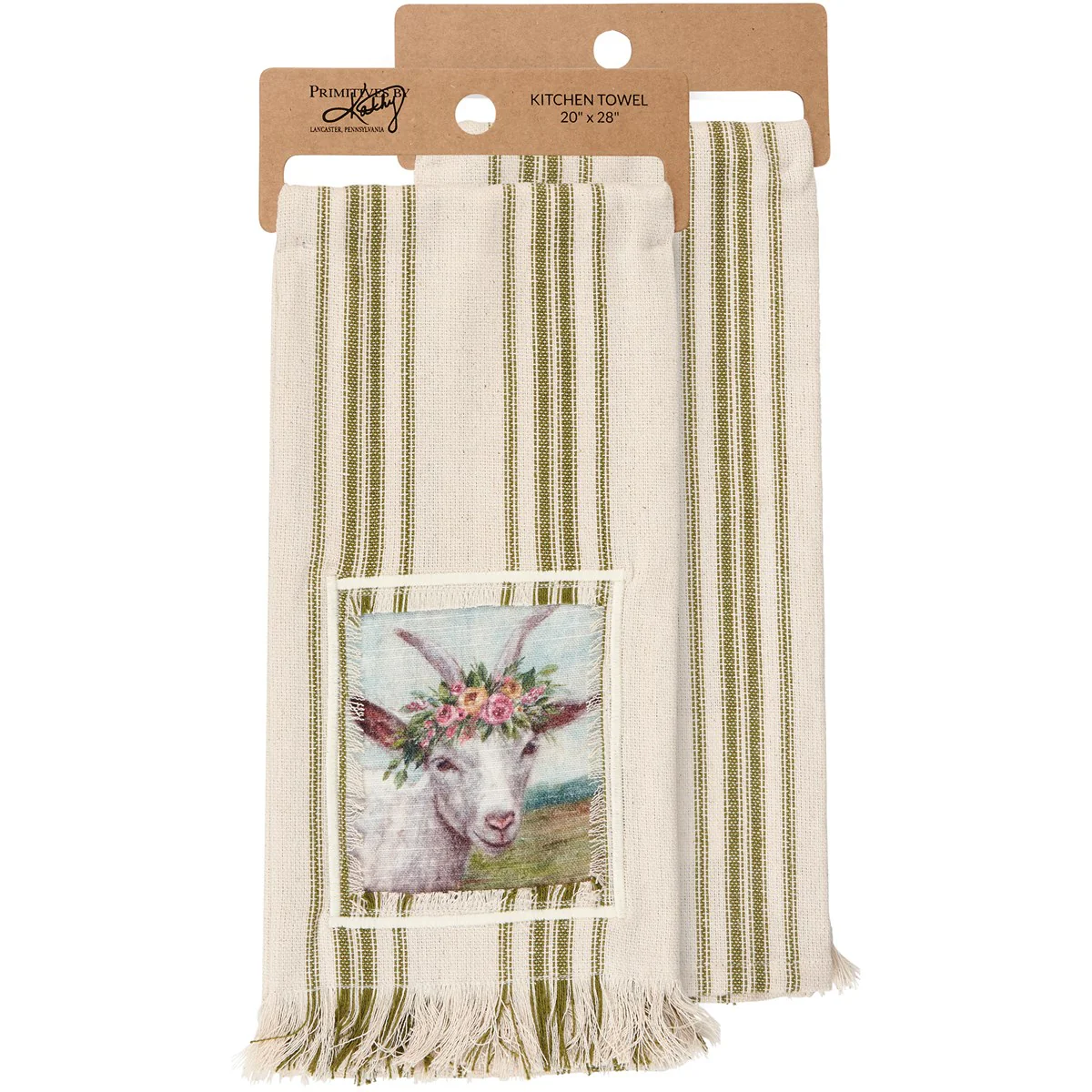๐ Floral Crown Goat Kitchen Towel