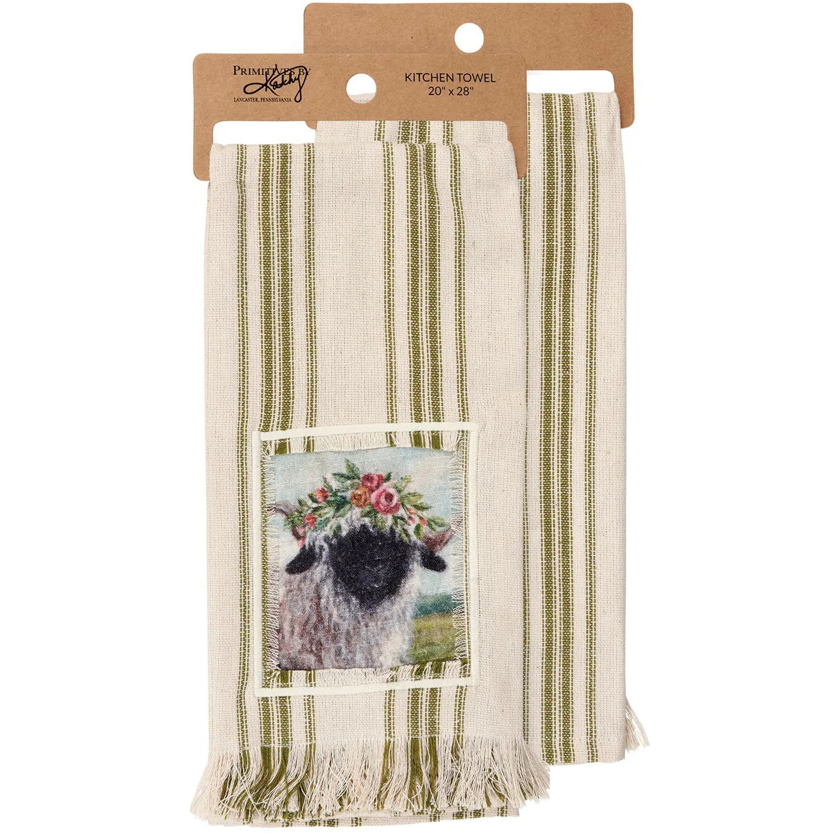 ๐ Floral Crown Sheep Kitchen Towel